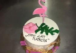 Tort z flamingiem