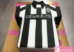 Tort w kształcie koszulki klubu Juventus