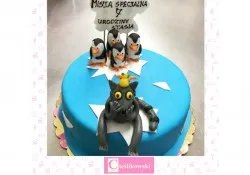 Tort z Pingwinami z Madagaskaru
