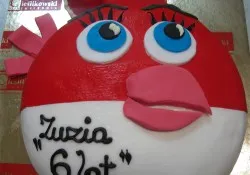 Tort w kształcie Czerwonego z Angry Birds