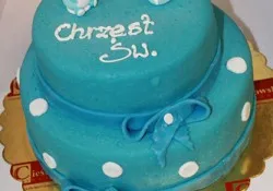 Tort na chrzest ze smoczkiem