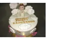 Tort na chrzest z aniołkiem
