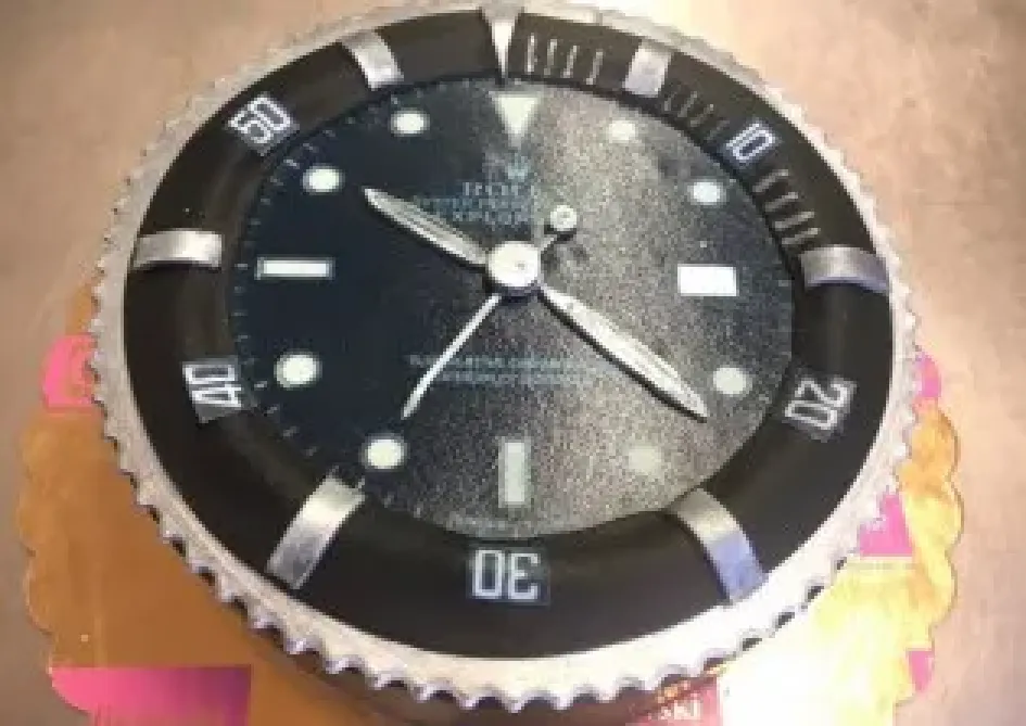 Tort w kształcie zegarka Rolex