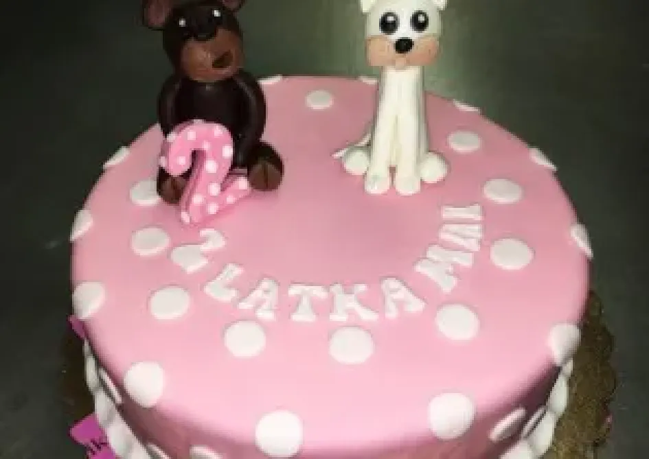 Tort z misiem i kotem