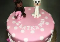 Tort z misiem i kotem
