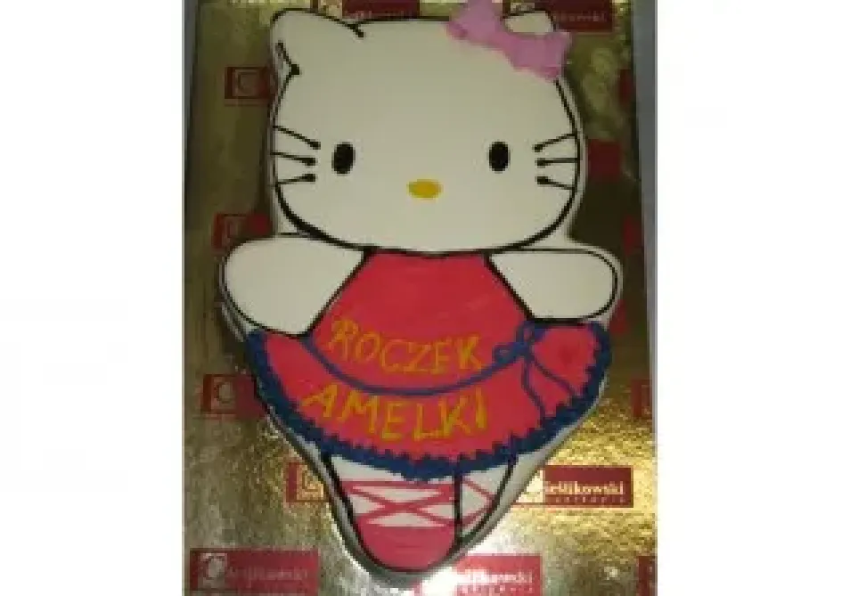 Tort w kształcie Hello Kitty