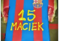 Tort w kształcie koszulki FC Barcelona