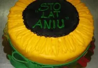 Tort w kształcie słonecznika